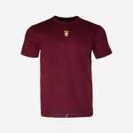 Koszulka męska z haftem "Koronka" - bordowa